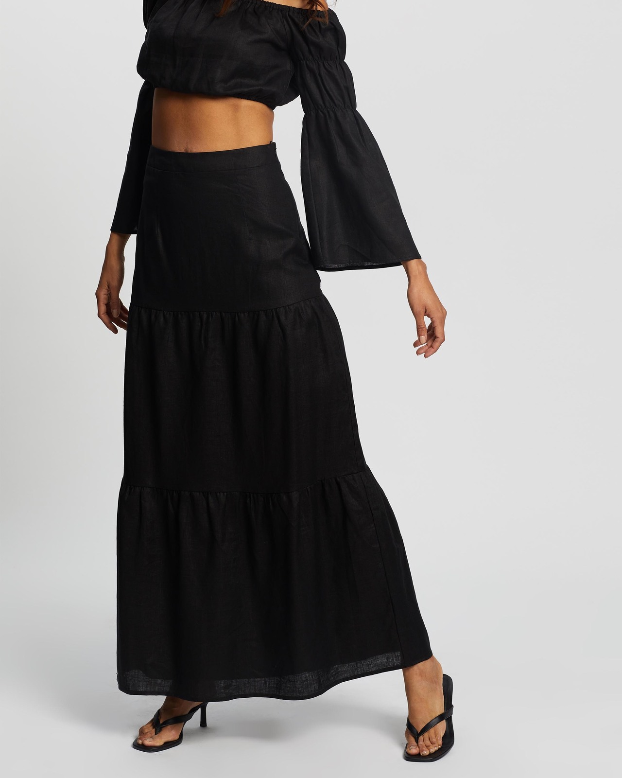 AERE Tiered Maxi Skirt - AirRobe