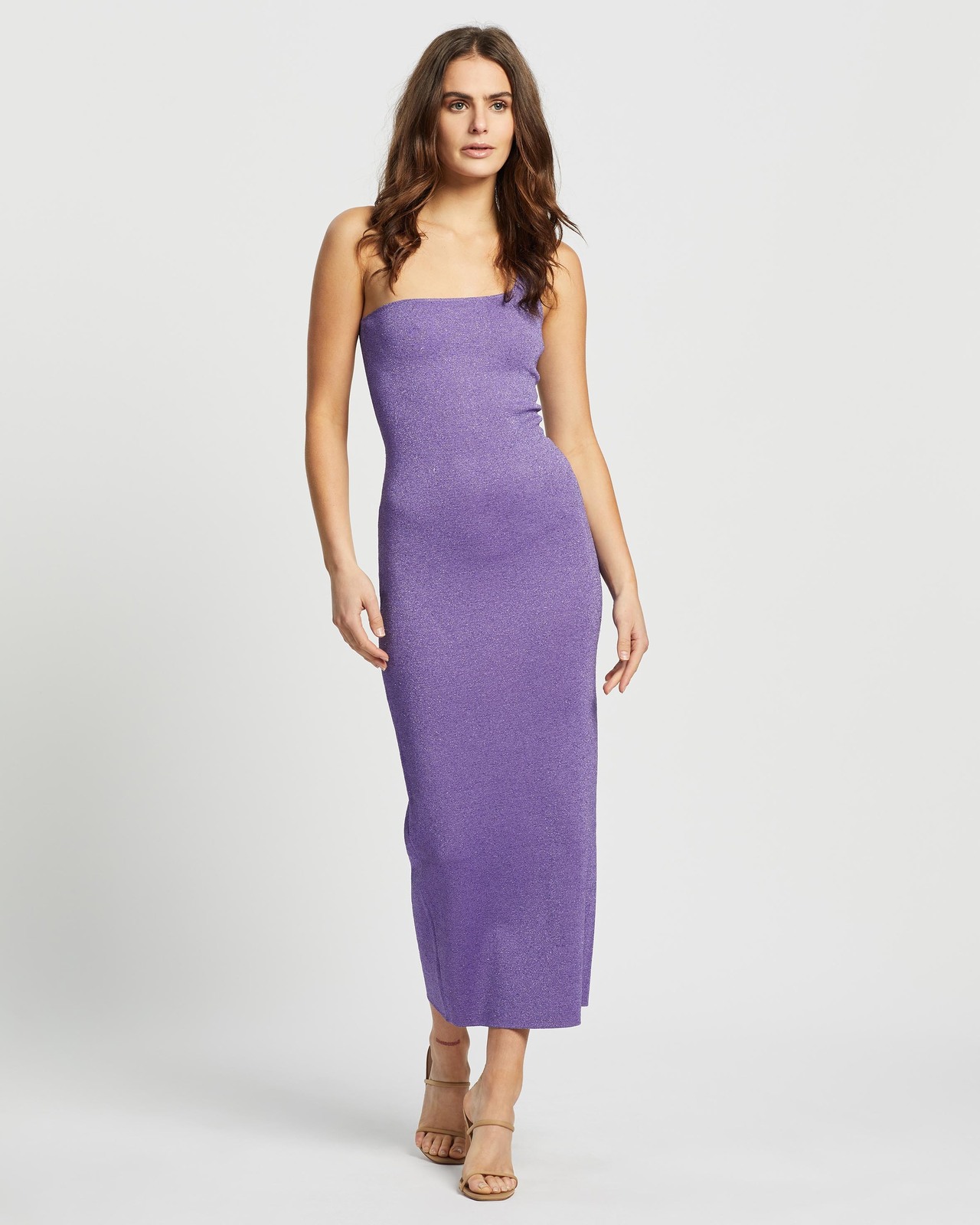 Adalane Asymmetric Knit Midi Dress