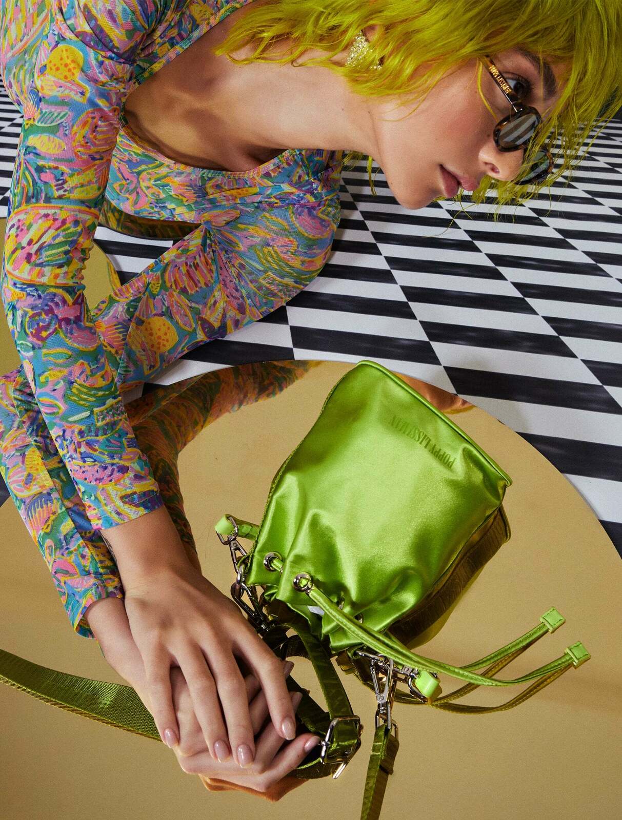 Poppy Lissiman Billie Bucket Bag - Lime - AirRobe Poppy Lissiman Billie Bucket Bag - Lime - AirRobe