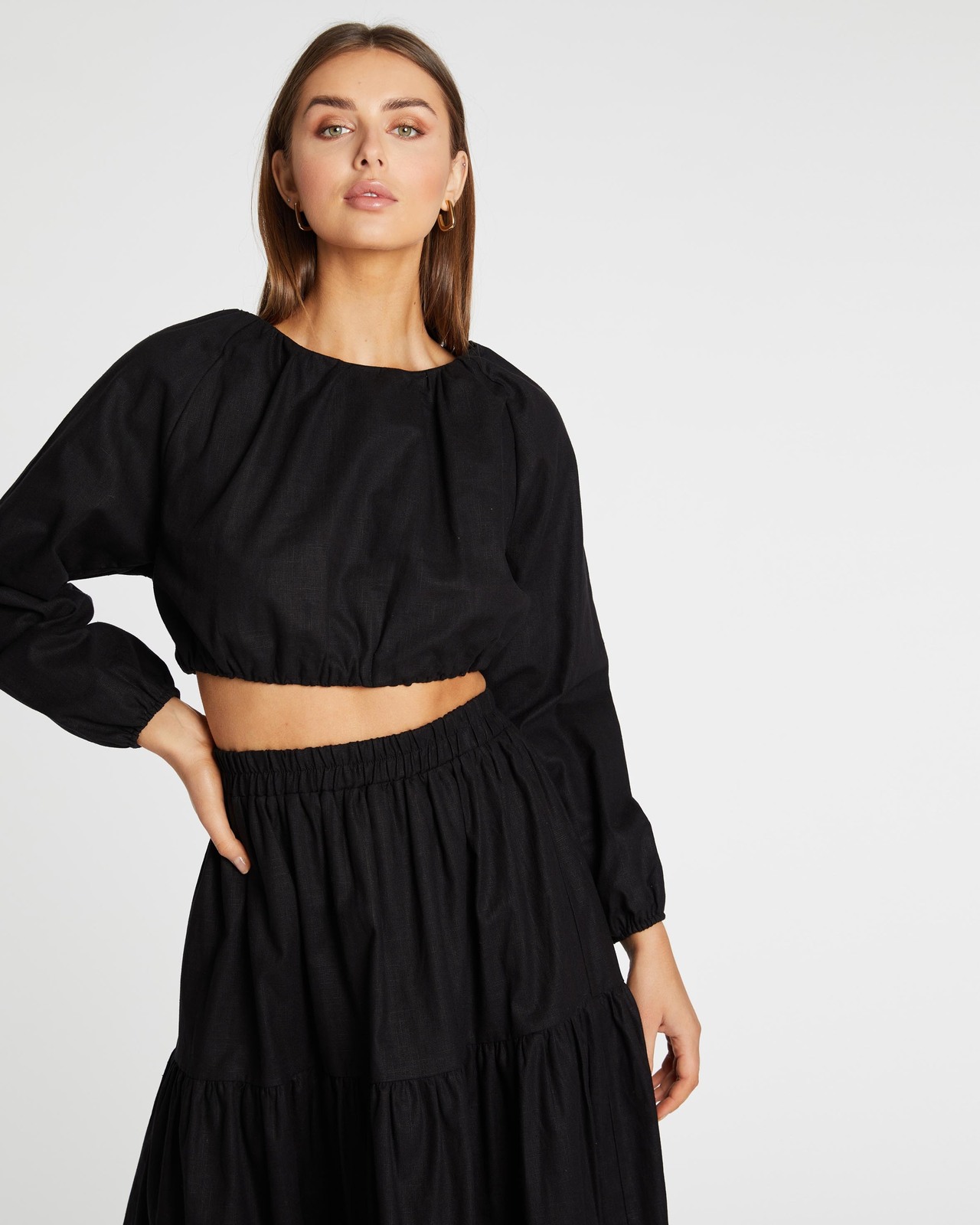Kelva Linen Puff Sleeve Top