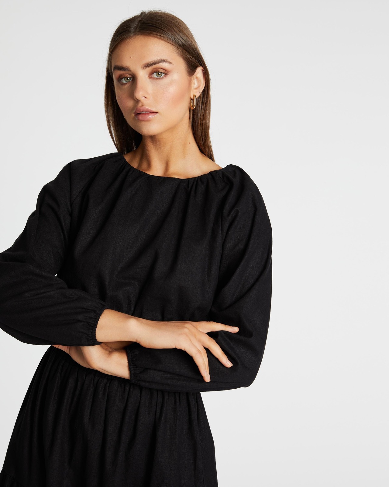 Kelva Linen Puff Sleeve Top