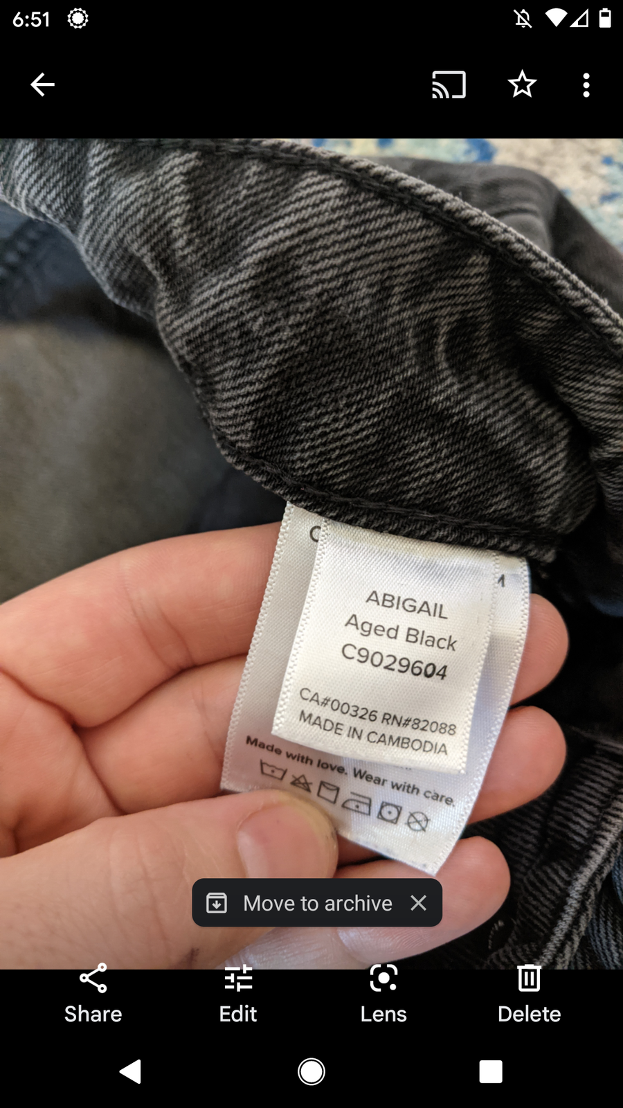 Abigail Aged Black Jean