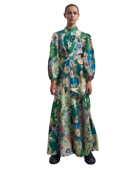 alemais loretta shirt dress Alemais Loretta Patchwork Midi Dress