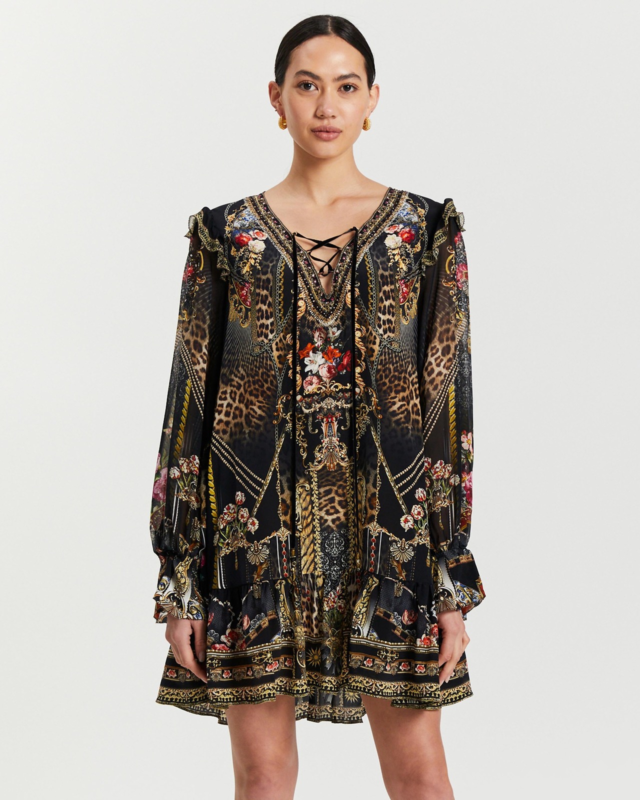 Camilla Ruffle Lace Up Dress - AirRobe