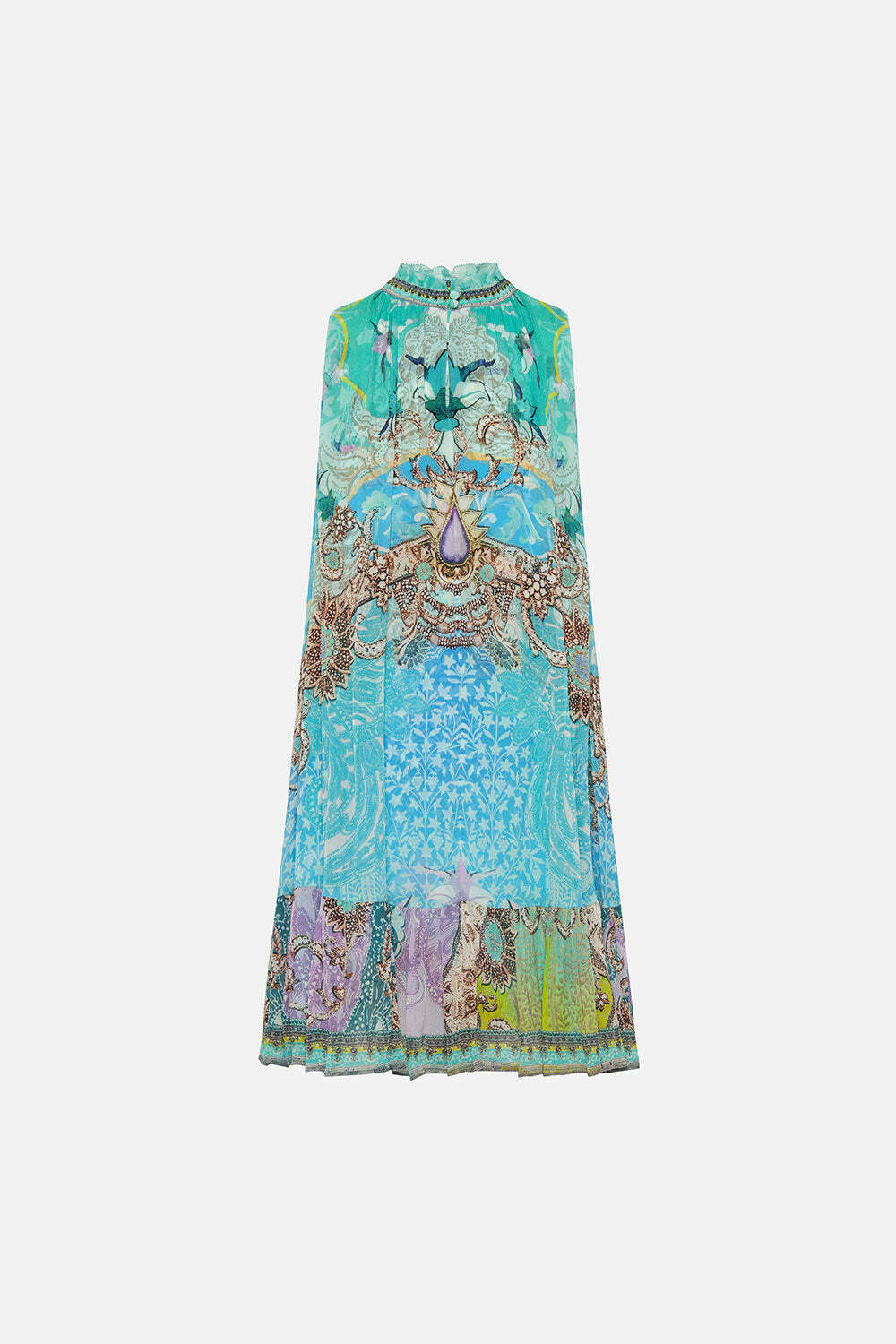 HIGH NECK RUFFLE DRESS TURN BACK TIME