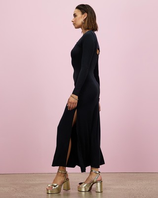 TOPSHOP Ribbed Cut Out Jersey Midi Dress - AirRobe