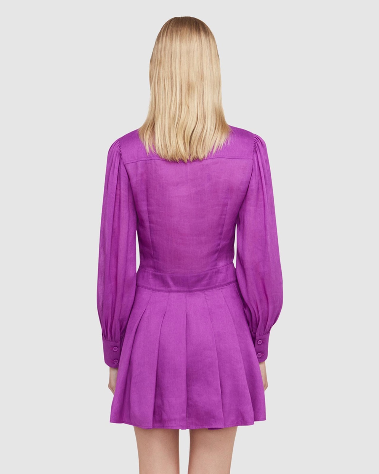 Viridian Silk Linen Mini Dress