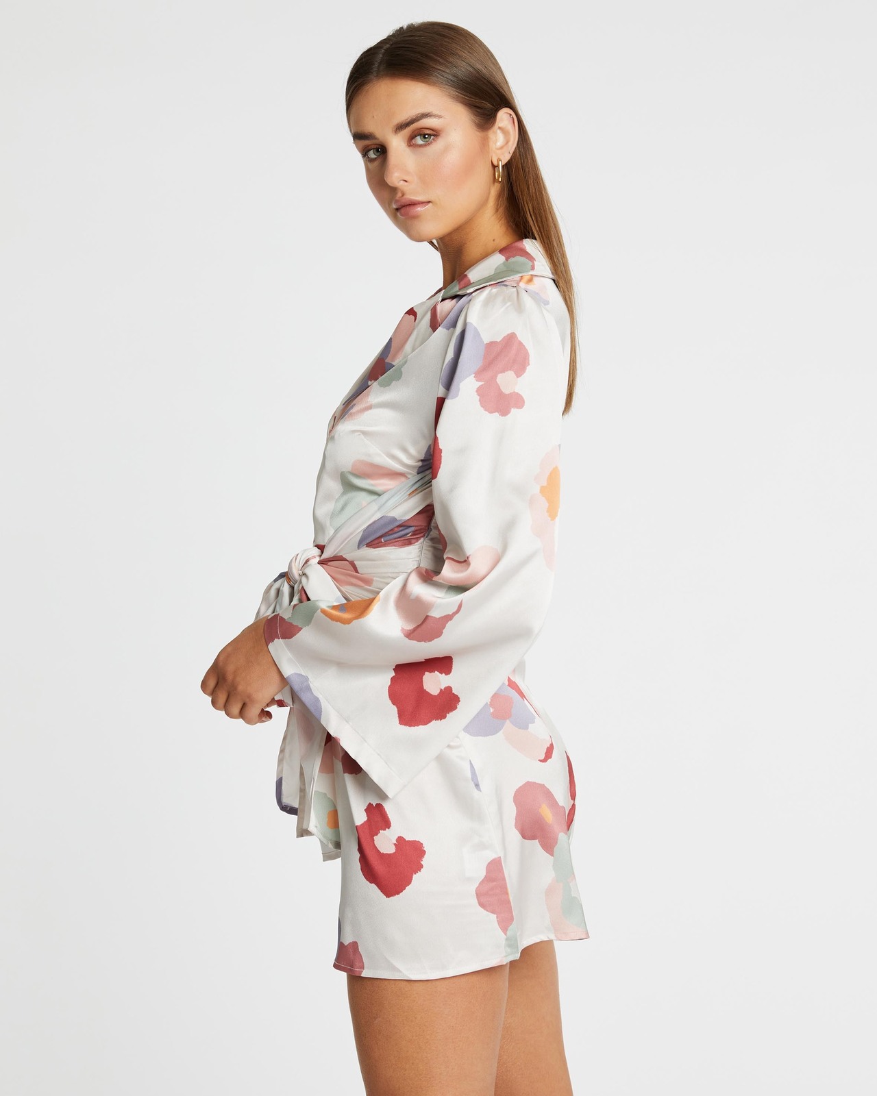 Floral Tie Front Mini Dress