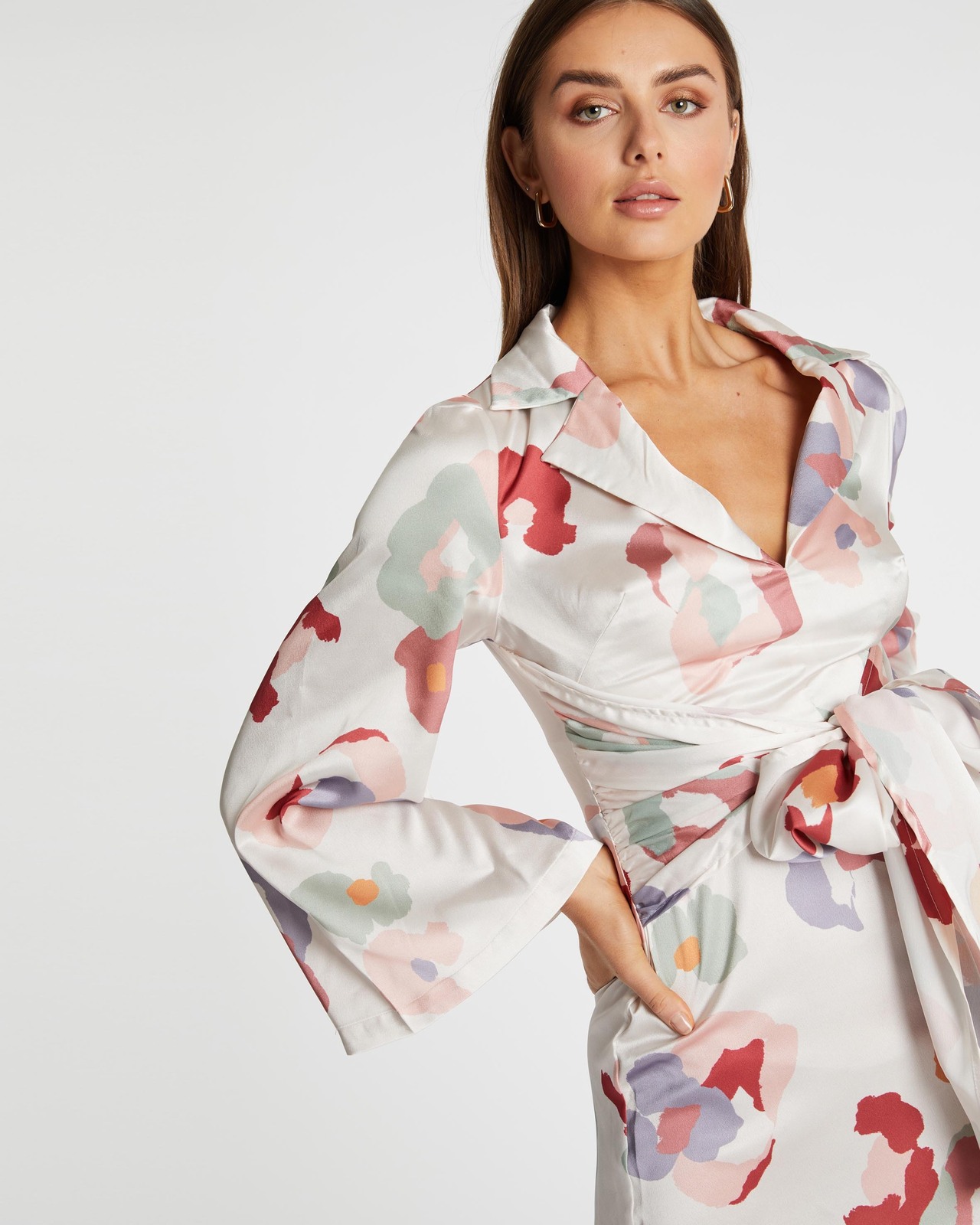 Floral Tie Front Mini Dress