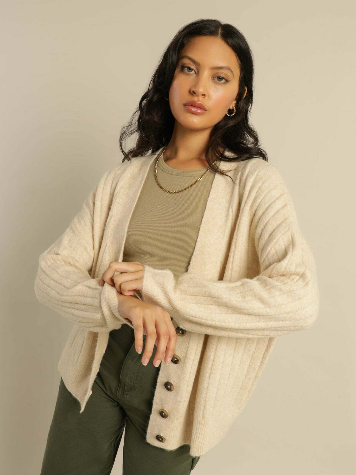 Abby Oversized Cardigan in Cream