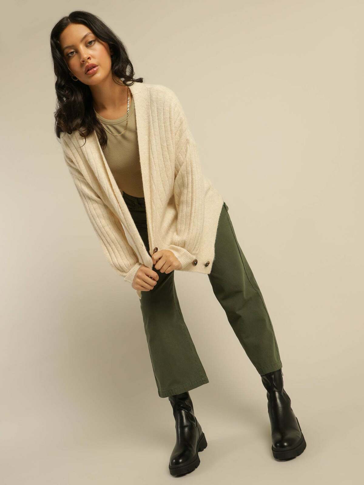 Abby Oversized Cardigan in Cream