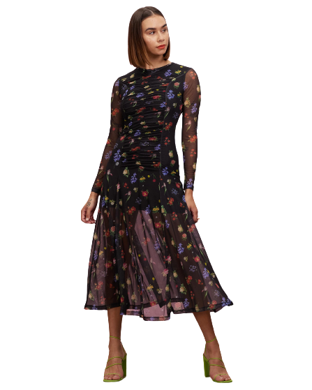 shop metallic dress Gold Metallic Tiered Dress – self-portrait-US