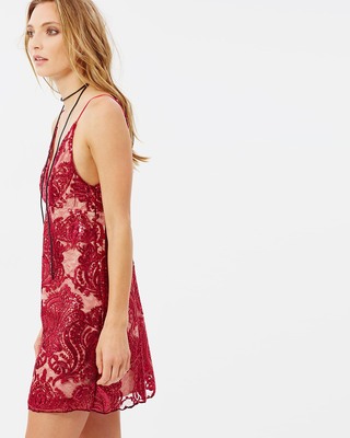 free people night shimmers mini dress red Free People Night Shimmers Mini Dress