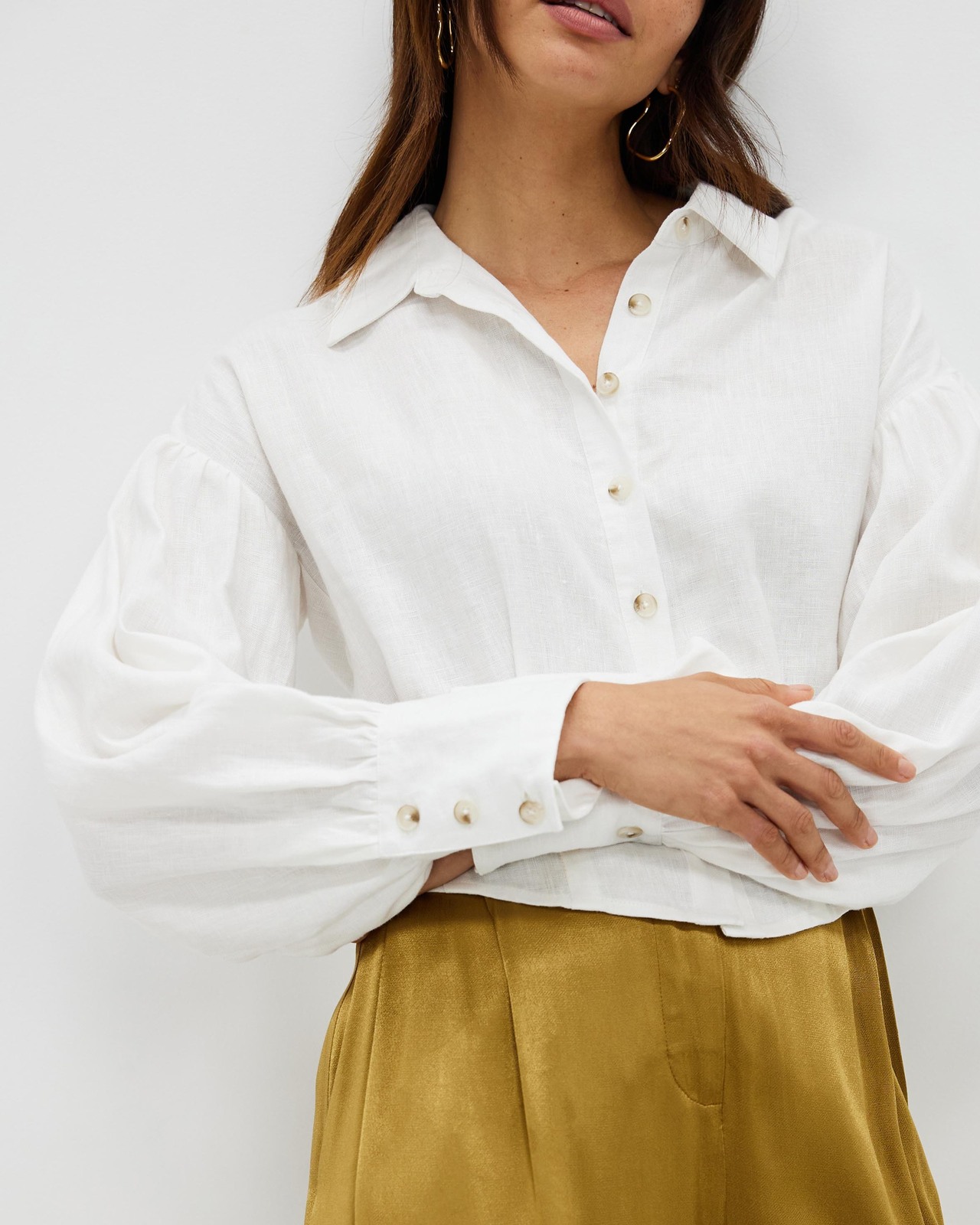 Cropped Linen Shirt