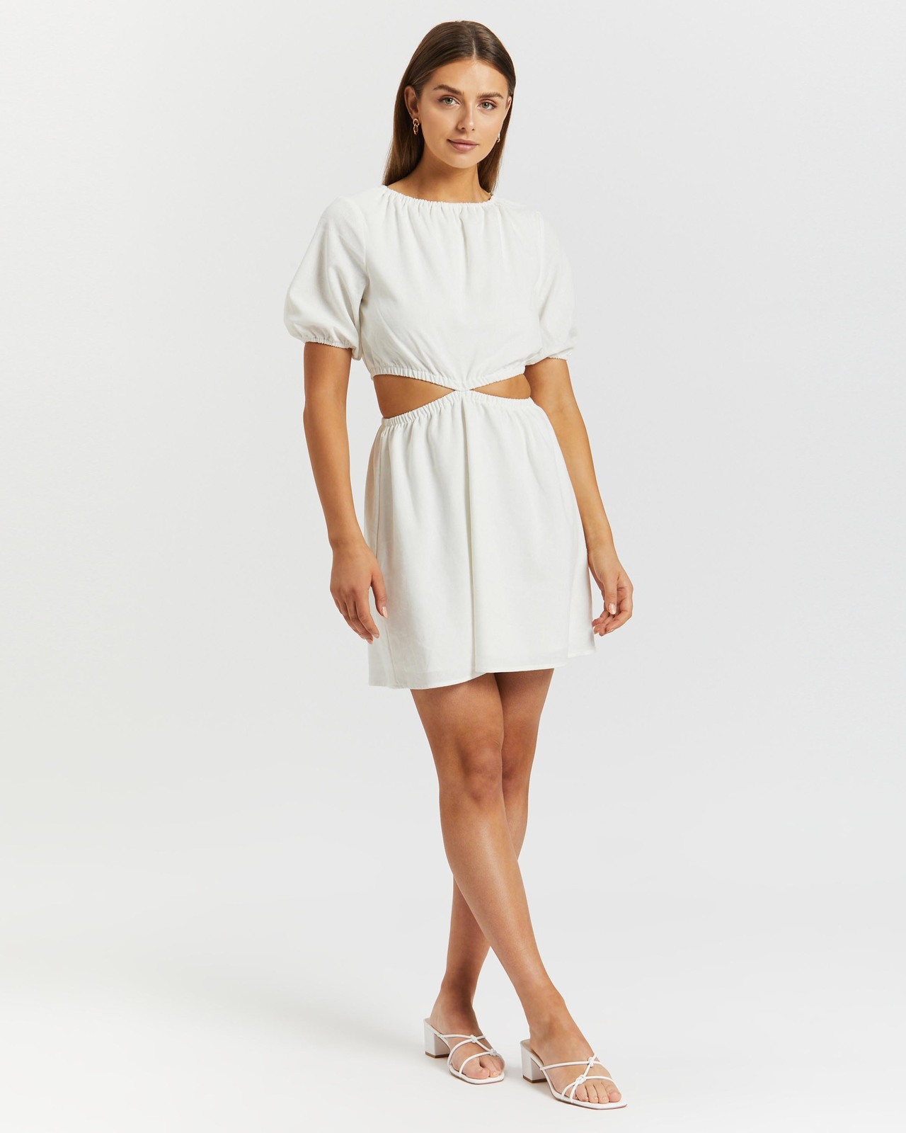Nora Short Sleeve Cut Out Midi Dress
