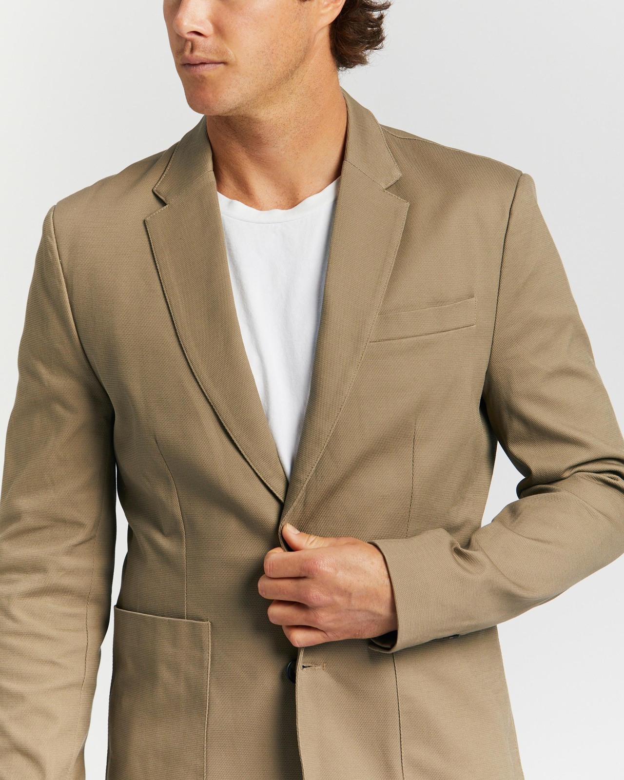 Organic Pique 2-Button Blazer