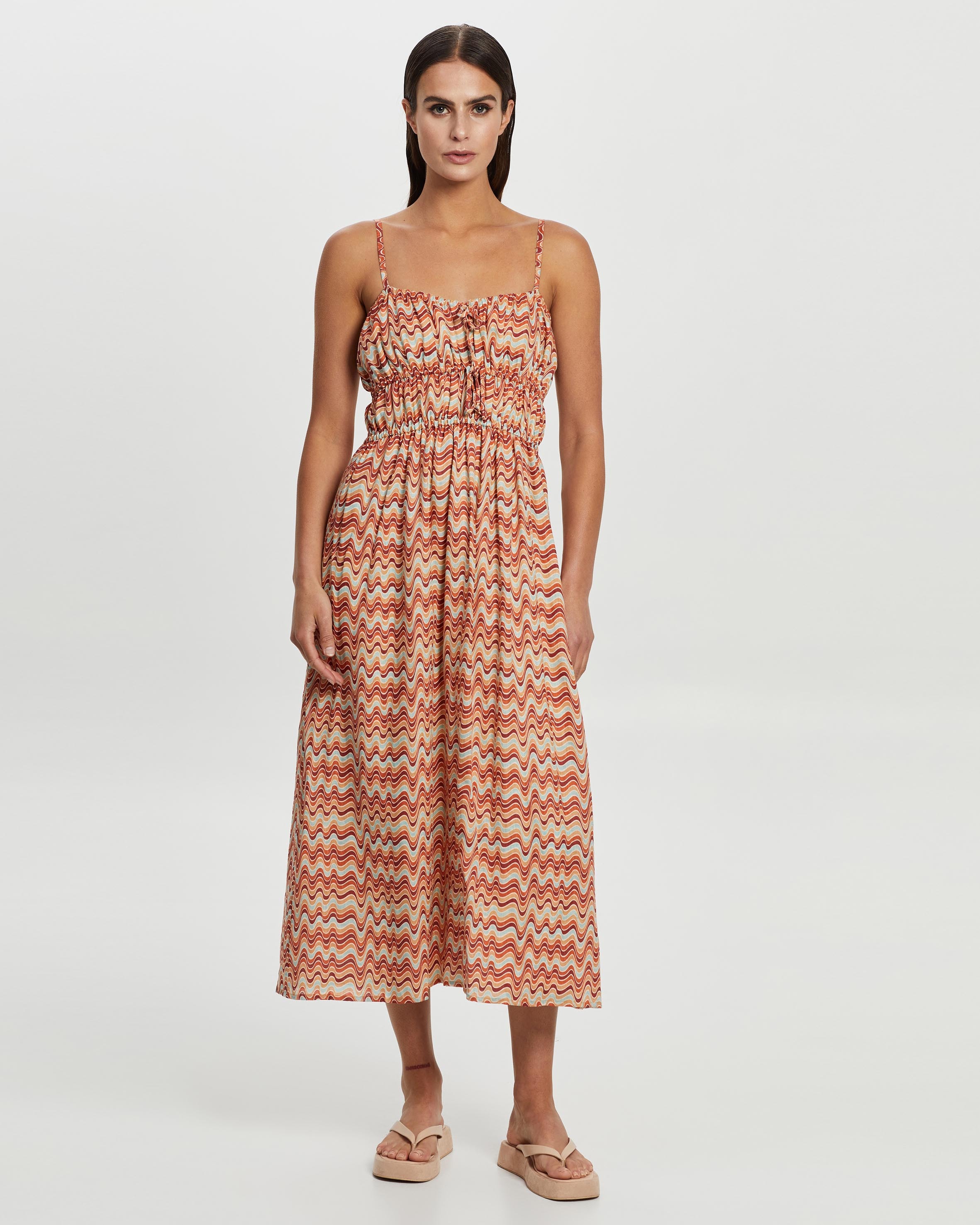 faithfull vittoria midi dress Faithfull The Brand Vittoria Anita Floral Midi Dress Puff Sleeve Back Zip Sz 4 S