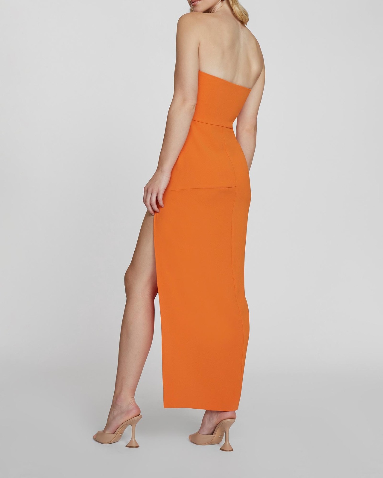 by johnny orange dress BY JOHNNY. The Lotus Strapless Dress