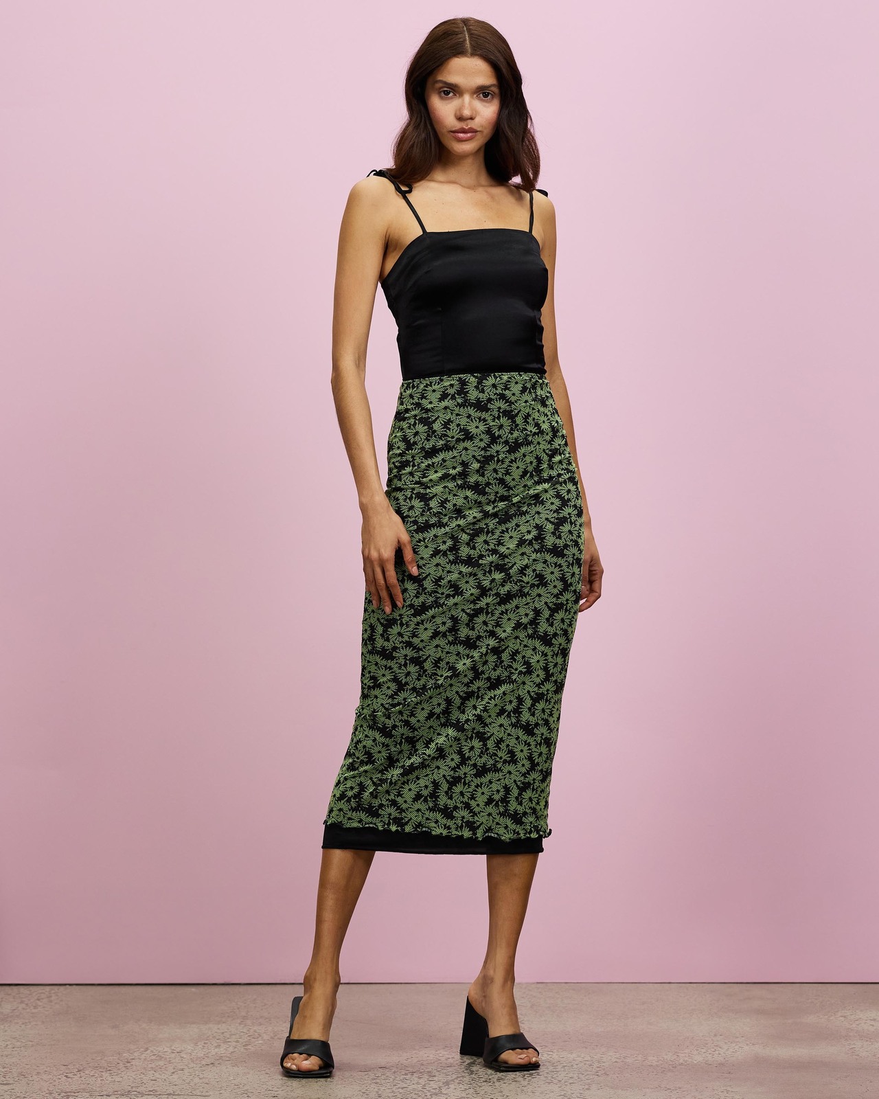 Co-Ord Plain Slim Fit Satin Cami Top