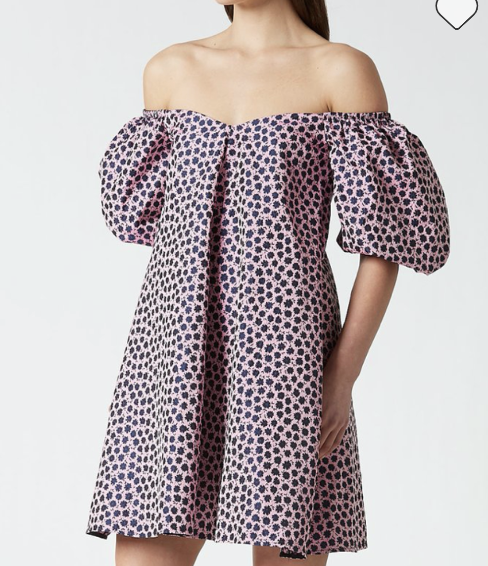 scanlan theodore floral cotton ruffle dress Floral Print Mini Dress