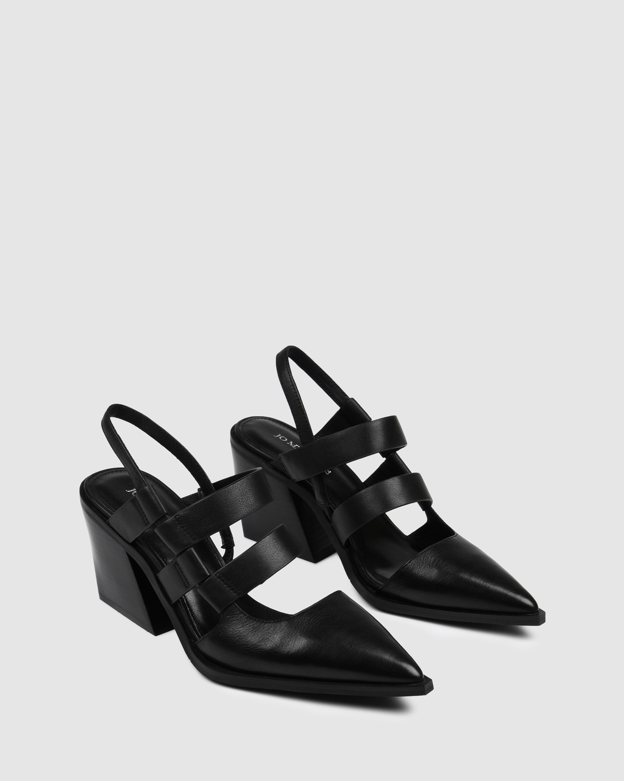 Jo Mercer Black Pumps Mid Heel Ankle Jo Mercers KHLOE MID HEELS