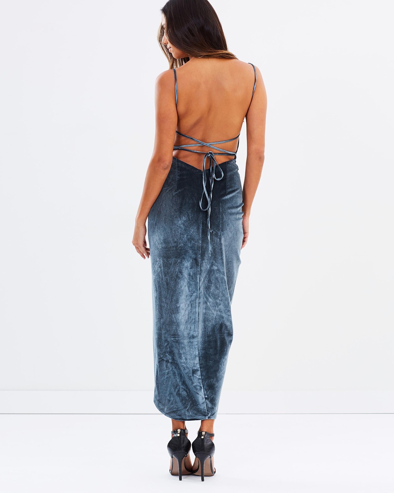 Electra Lace-Up Cowl Dress