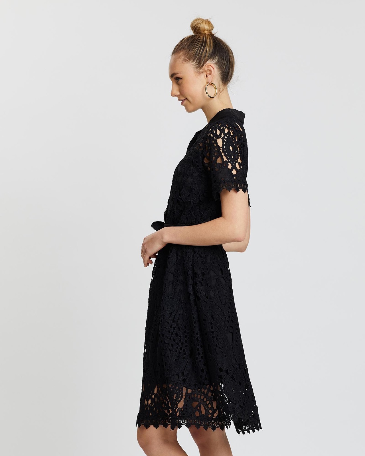 Bella Button Front Lace Dress