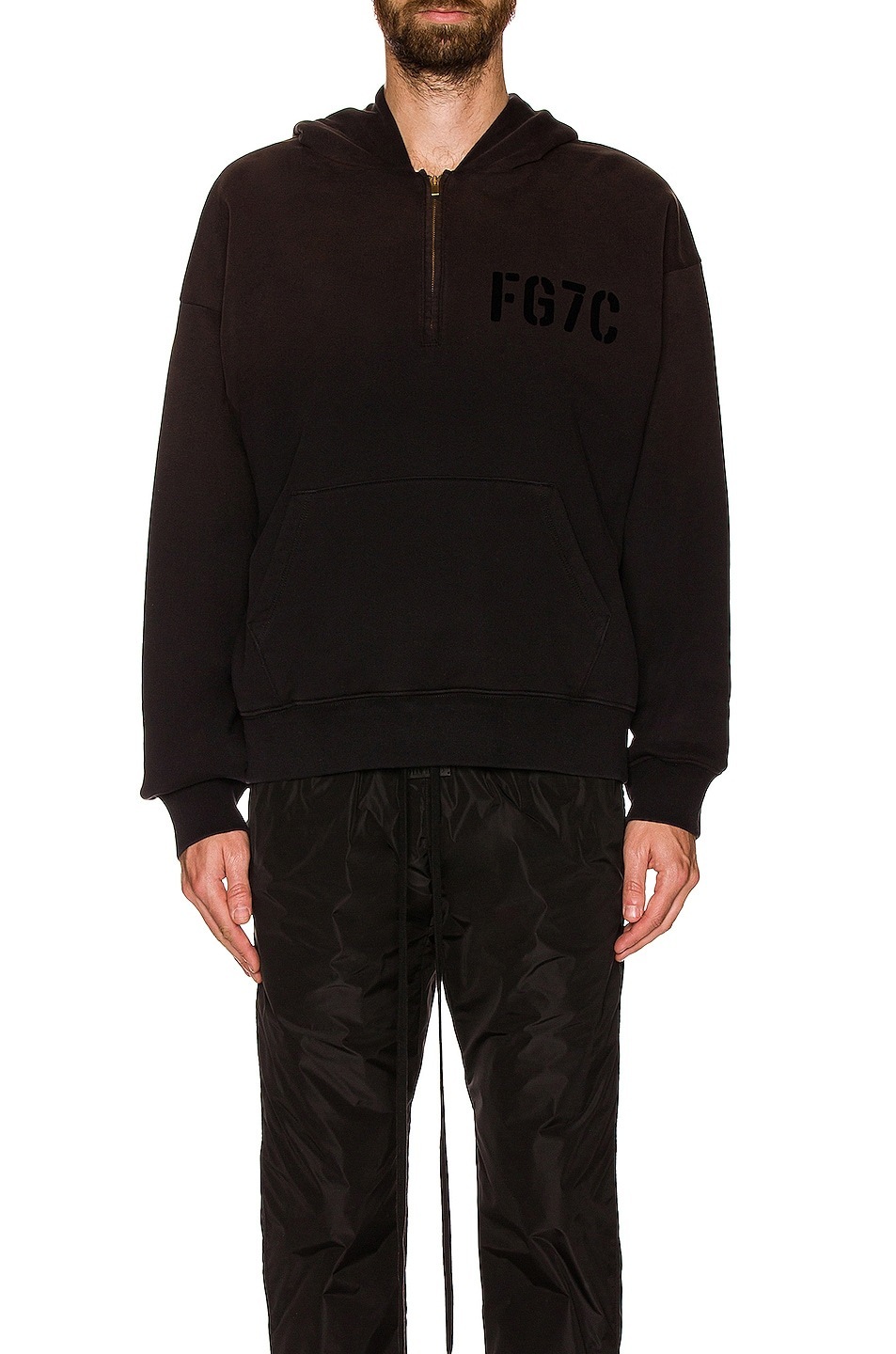 Fear of God Fear of God Half Zip Hoodie in Vintage Black - AirRobe
