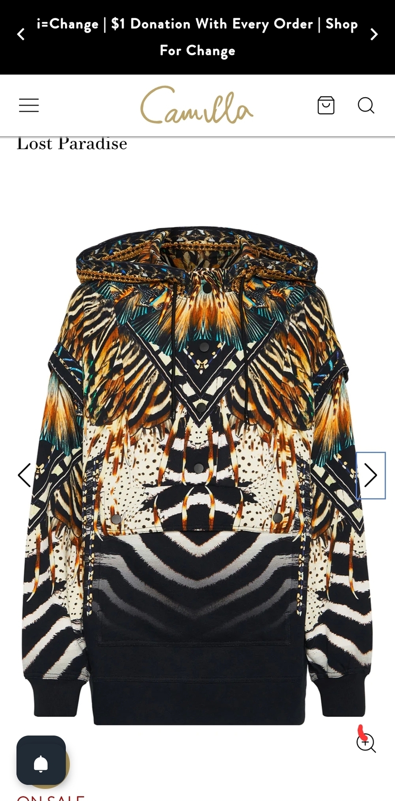 Hoodie With Front Opening.  Lost Paradise