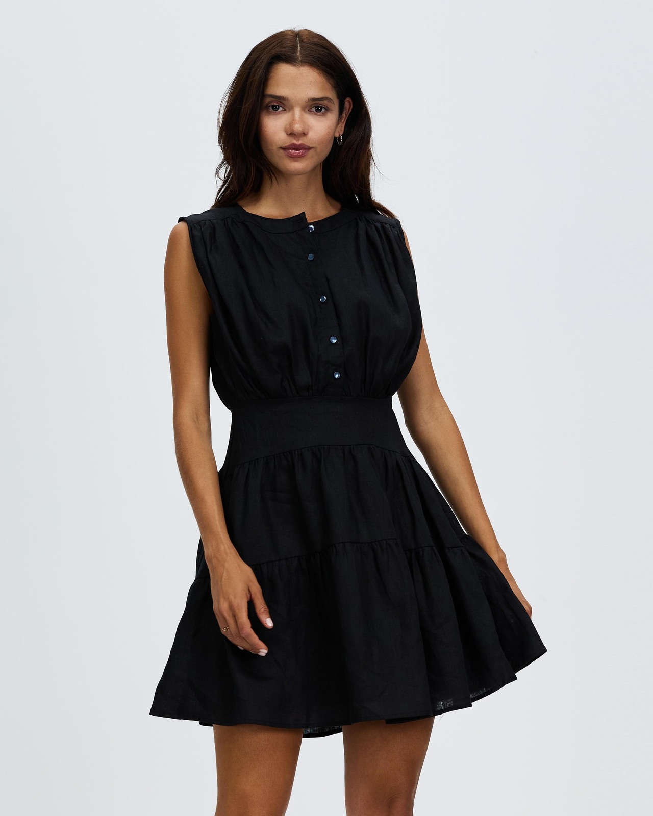 lucila linen dress Luela Smocked Linen Maxi Dress With Thin Shoulder Straps – Bali Lane