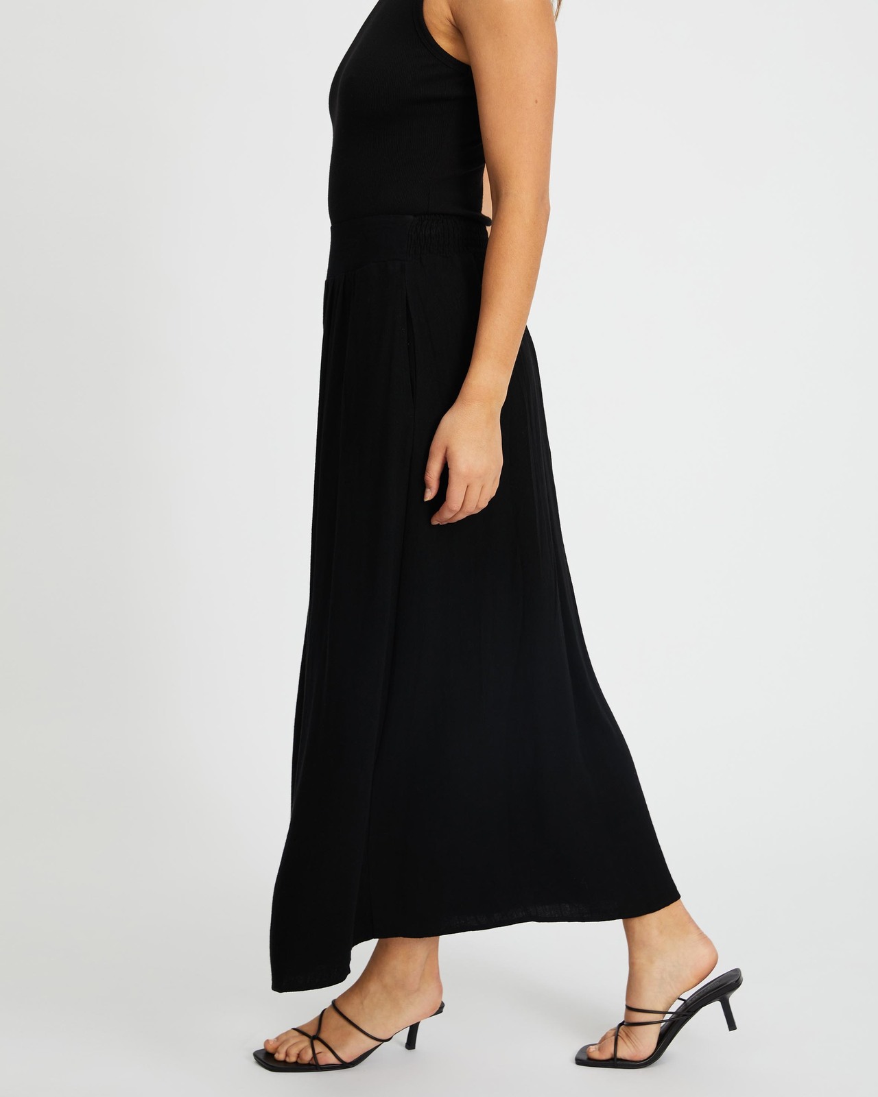 Tegan Button Front Midi Skirt