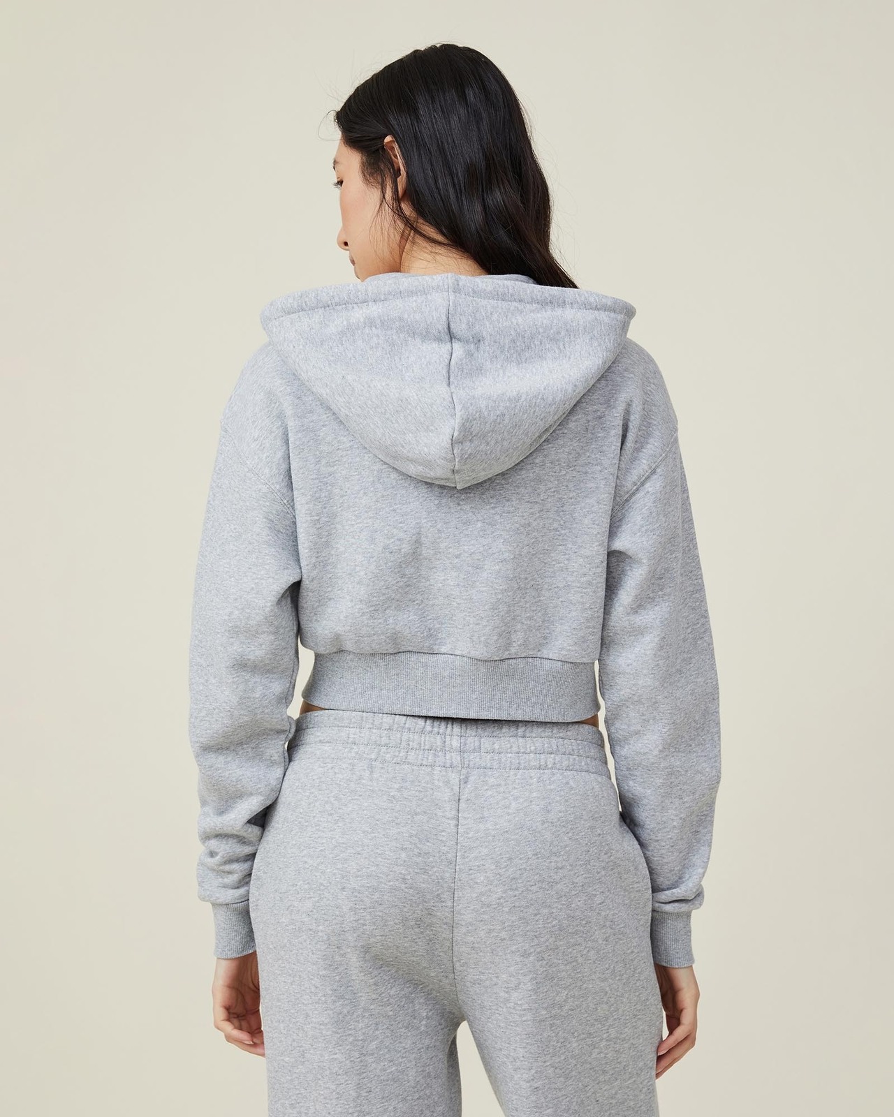 Classic Cropped Zip Through Hoodie