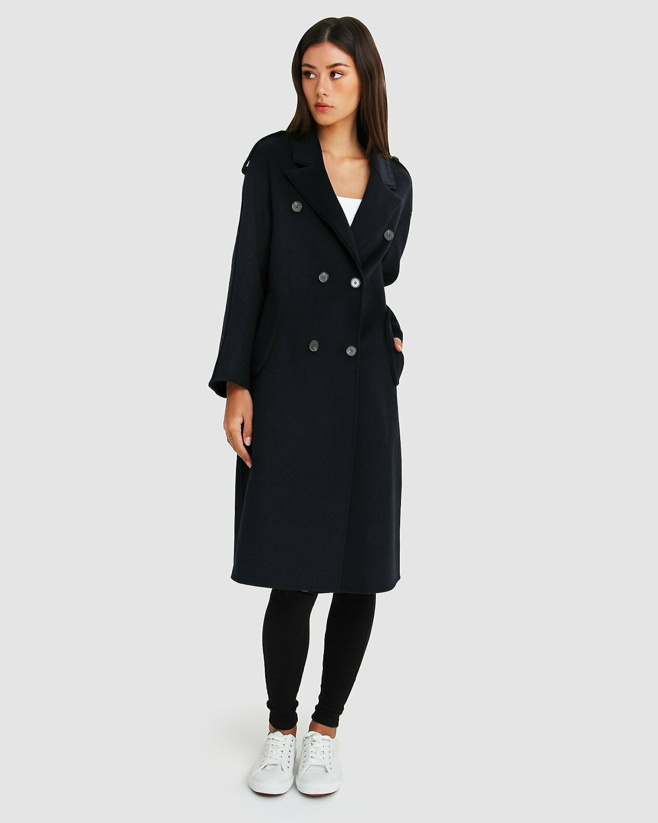 Aussie Sky Double-Breasted Wool Coat