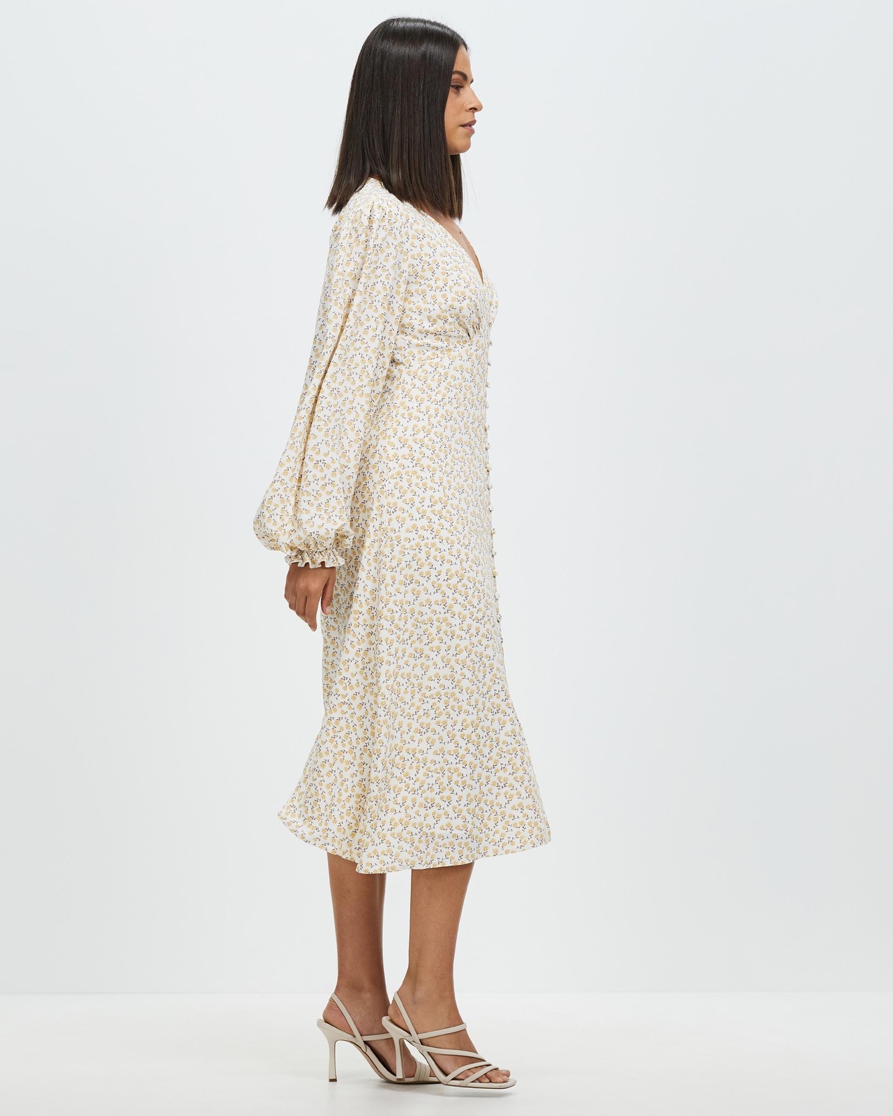 Estella Button Front Midi Dress
