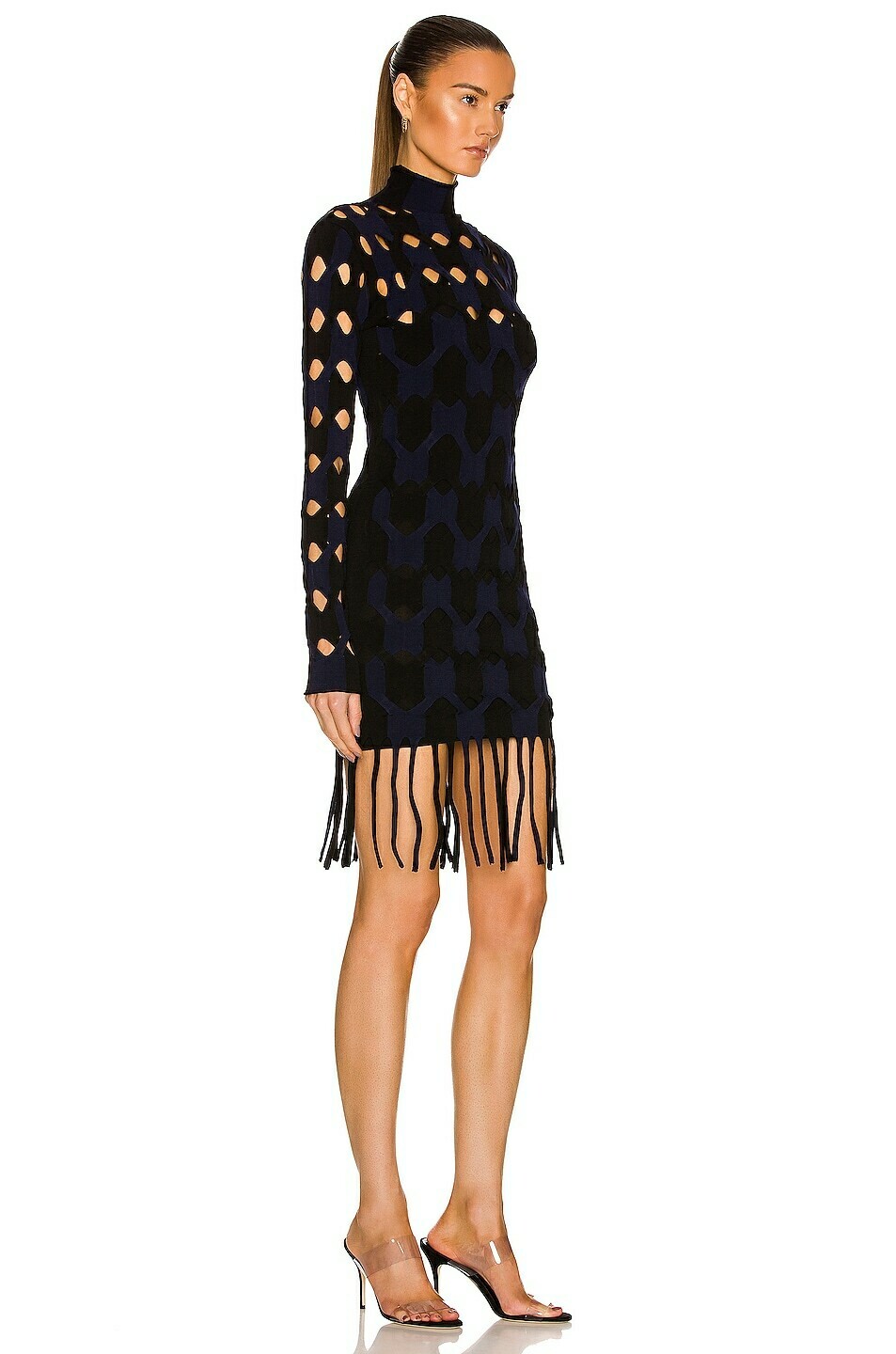 scarf midi dress Blue Arabesque Scarf Midi Dress  Chic Streets