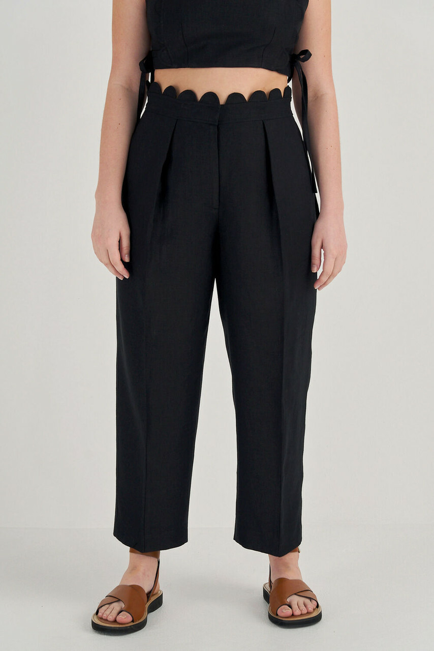 Oroton Scallop Pant-Black - AirRobe