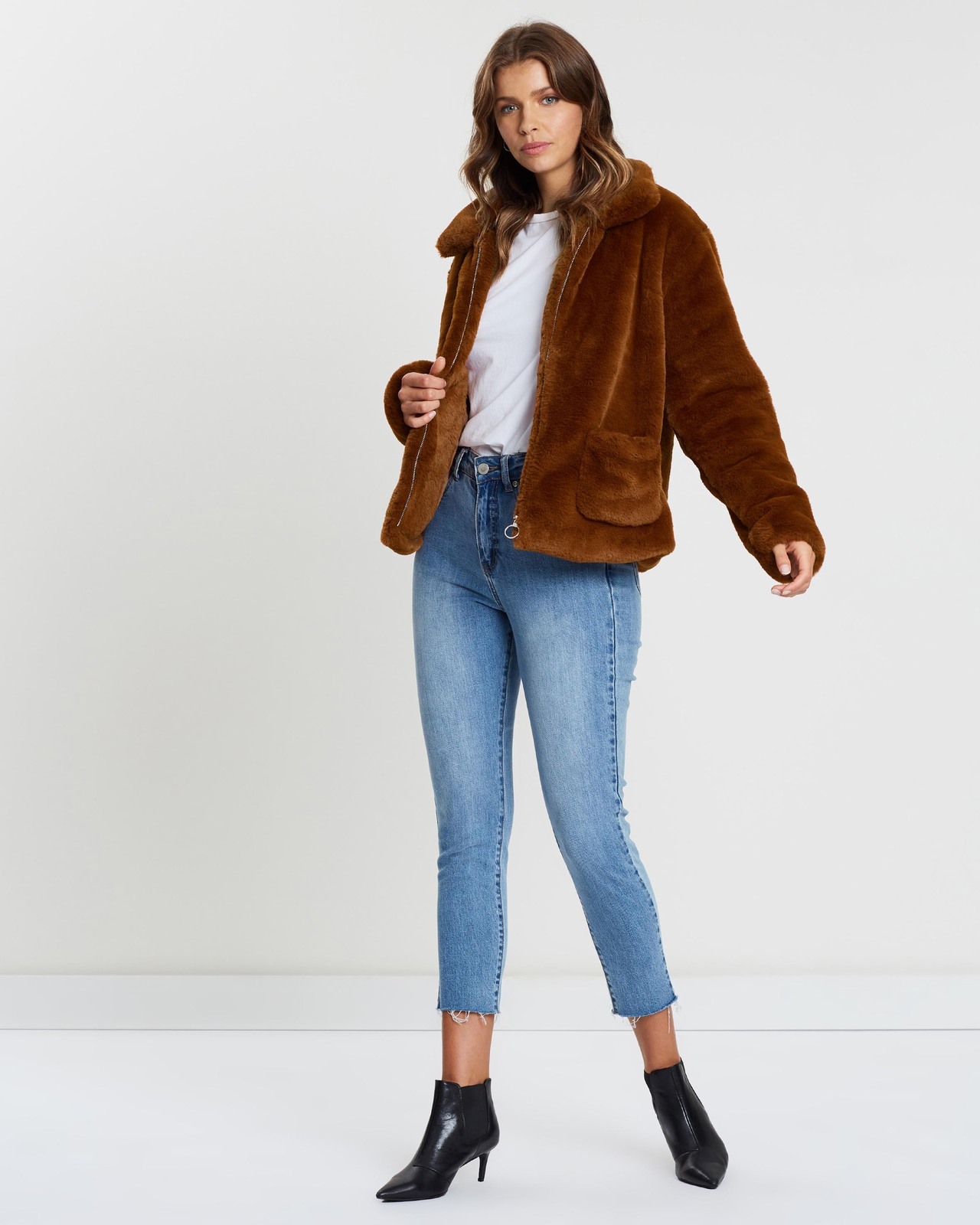 Jackie Zip Faux Fur Jacket