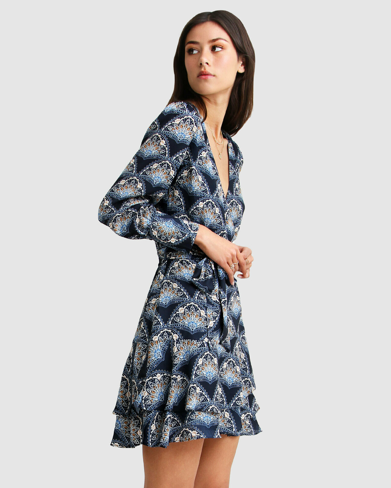 A Night With You Mini Wrap Dress