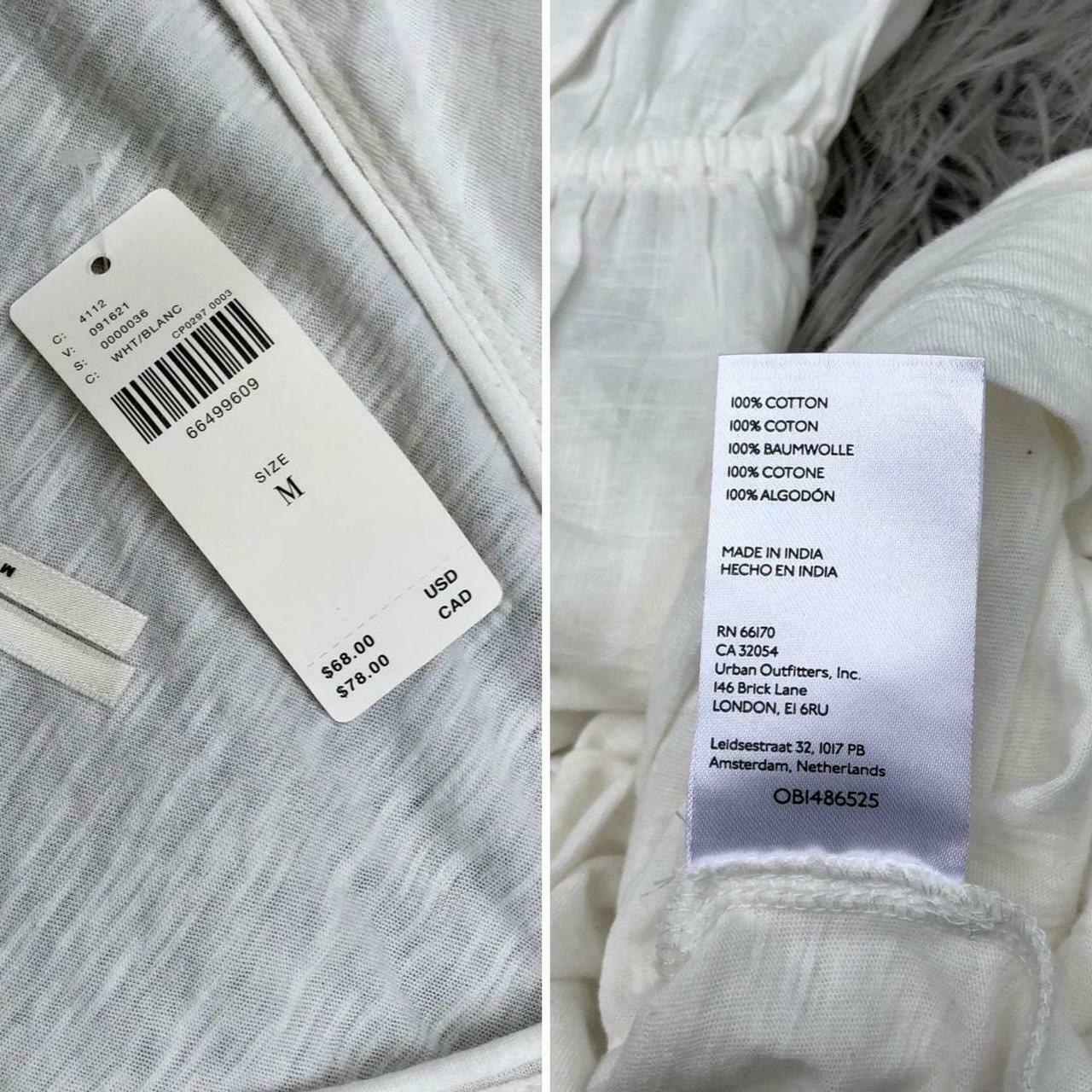 NWT Dreamy Anthropologie Ruched White Ruffle Top, Size M