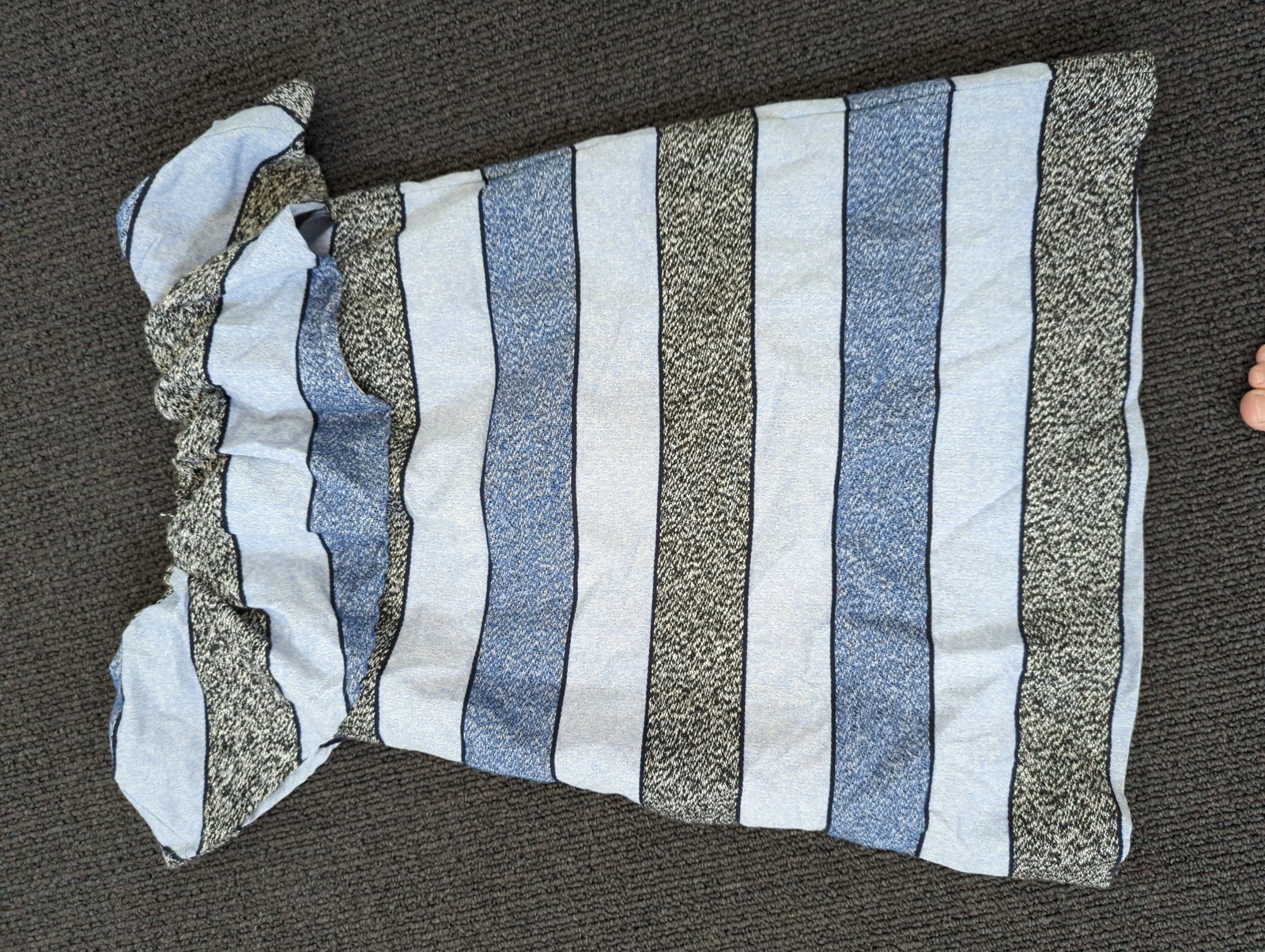 Blue Stripe off Shoulder Dress 