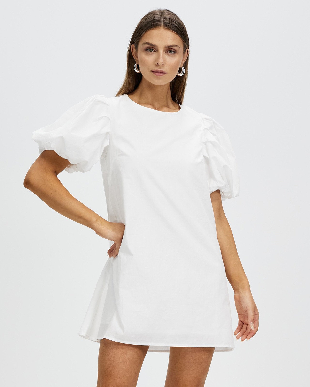 Molly Puff Sleeve Cotton Mini Dress