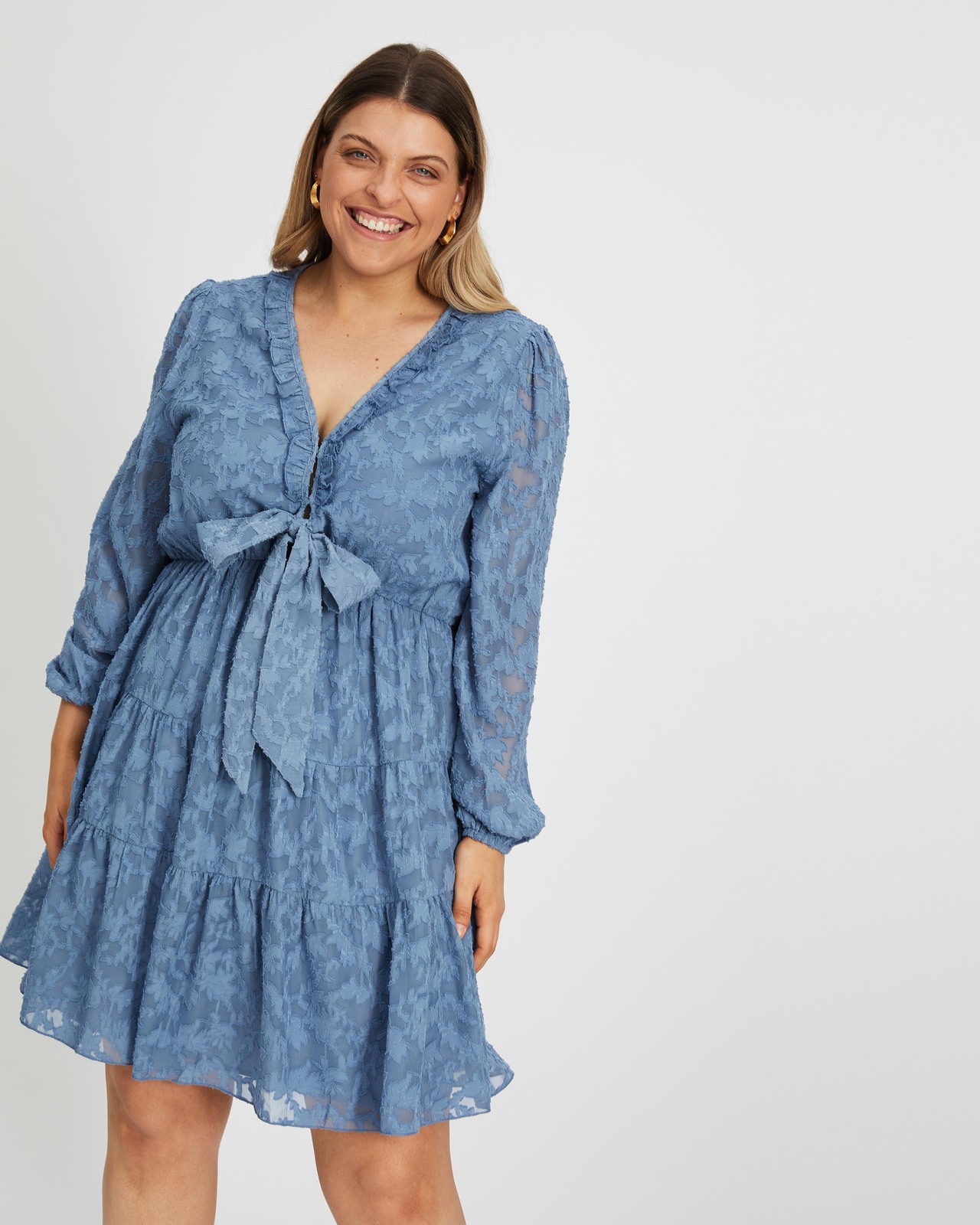 Emmie Long Sleeve Ruffle Mini Dress Size 20 BNWT