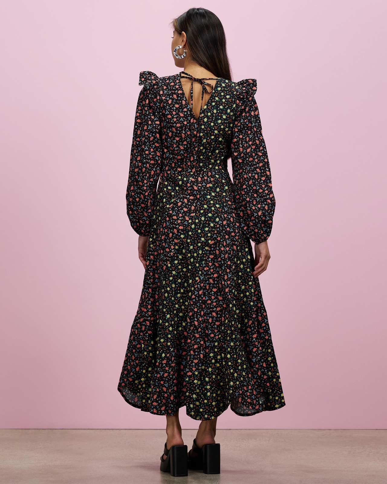 Topshop Mixed Floral Poplin Chuck On Dress - Multi