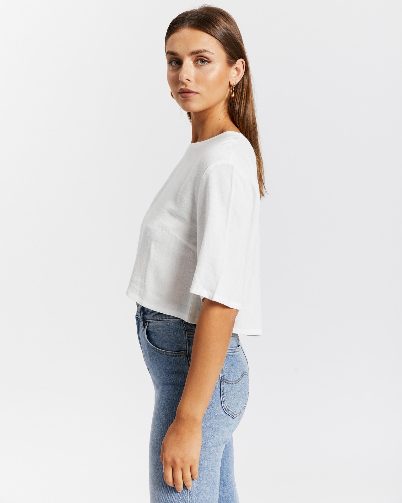 Hyam Linen Button Back Top