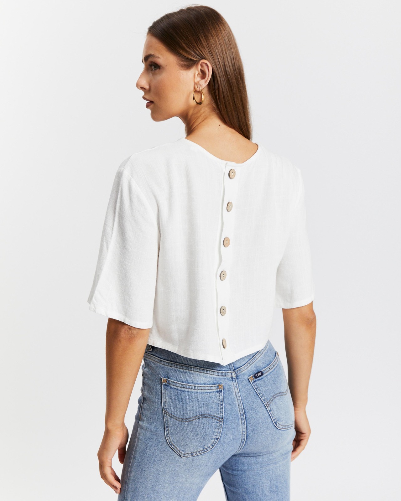 Hyam Linen Button Back Top
