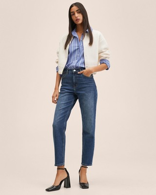 Jean Mom MNG Pour Femme, Taille 36, Bleu Délavé, Coupe Classique, état Très Bon