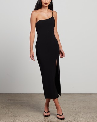 knee length dresses for ladies SADIE SPLIT KNIT MIDI DRESS- BEC & BRIDGE – Rent My Dress main image 1