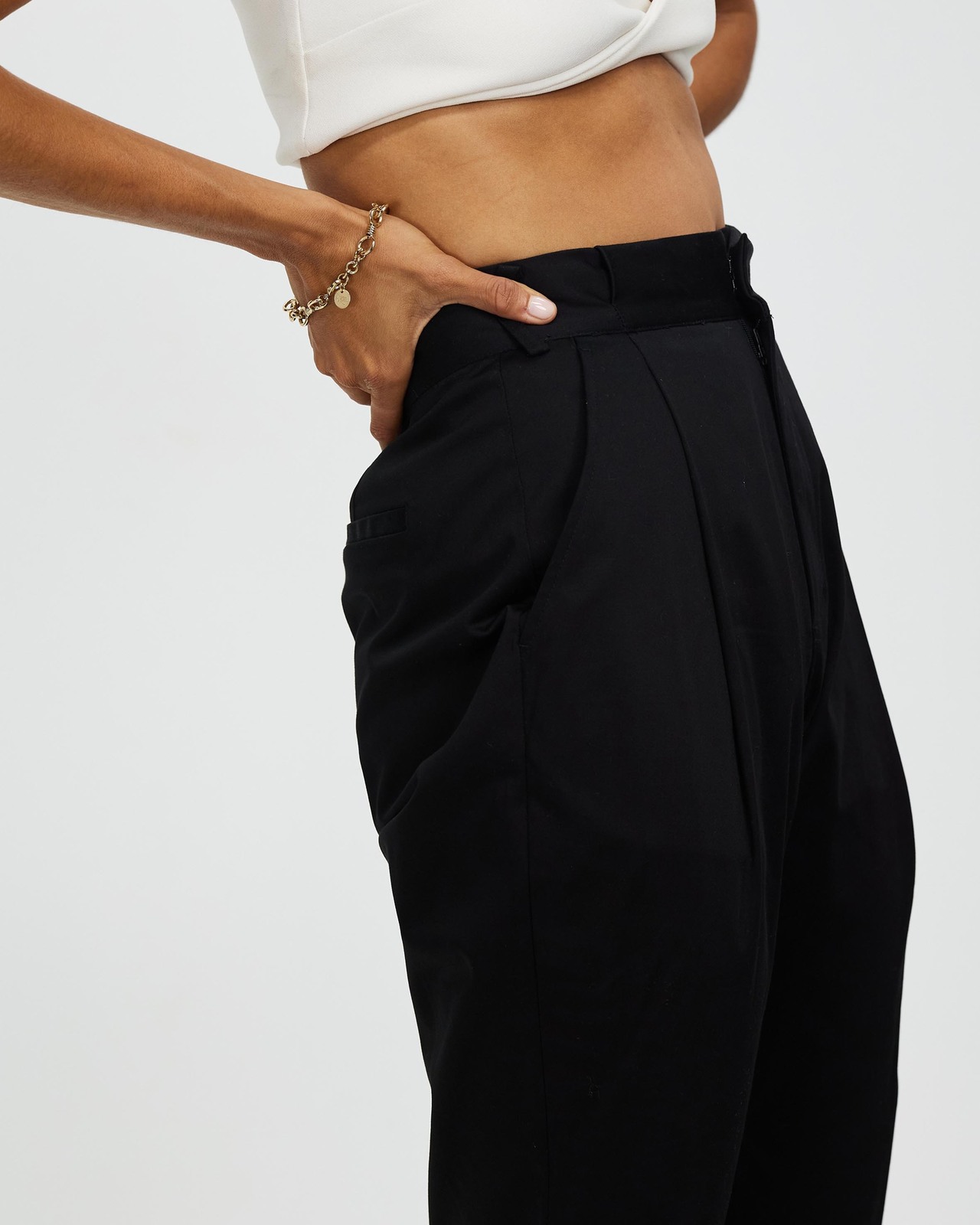 Organic Cotton High Rise Tapered Pants