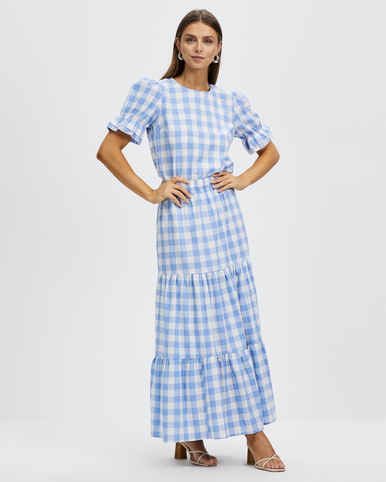 Elsa Gingham Cotton Tie Back Top