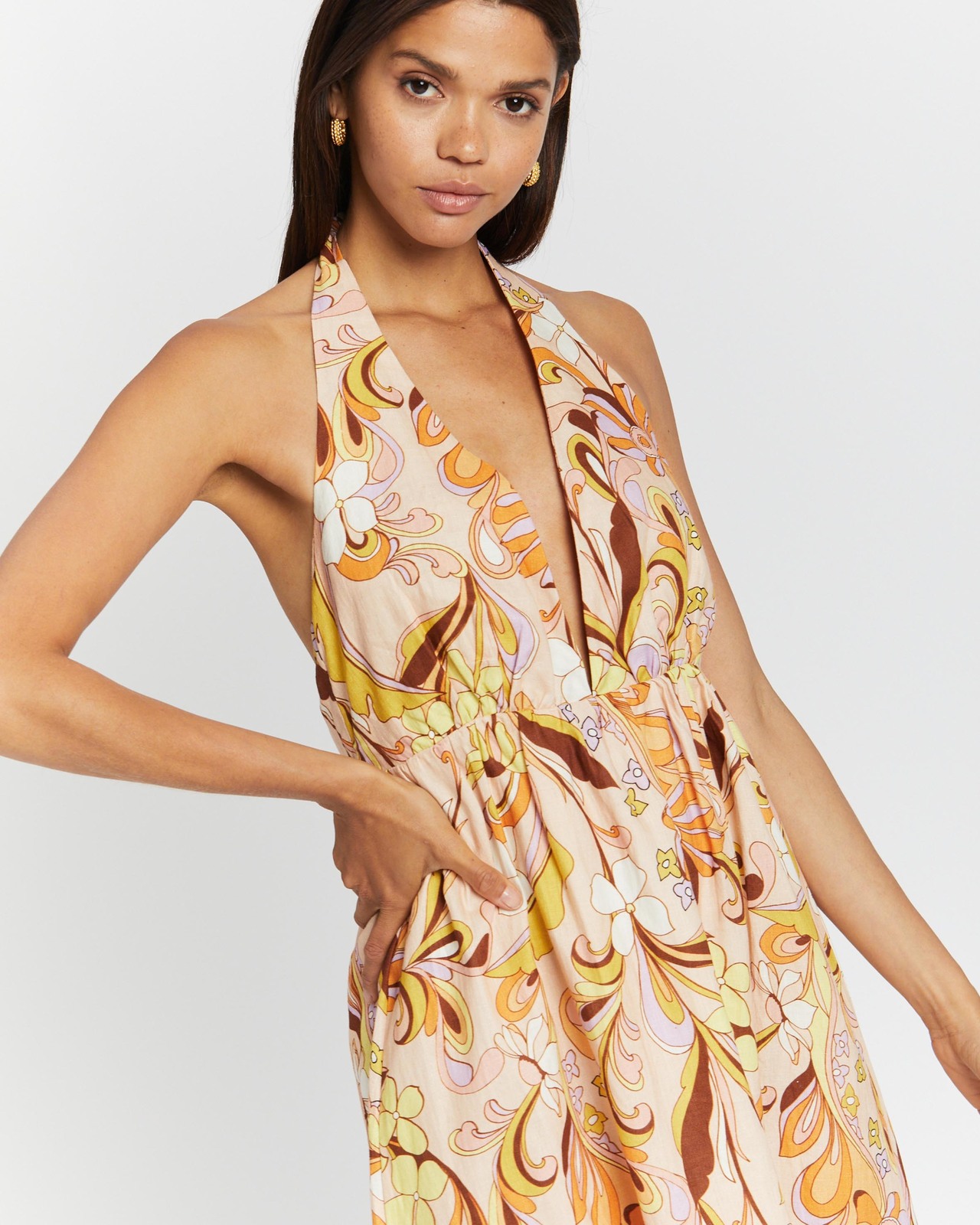 Linen Halter Neck Dress